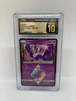 (POP 2) CGC 10 PRISTINE Pokémon Lunala Prism Star Ultra Prism 62/156 Holo Rare - Image 2
