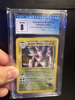 2000 Pokemon Giovanni's Nidoking Gym Challenge #7/132 Holo CGC 8 - Image 1