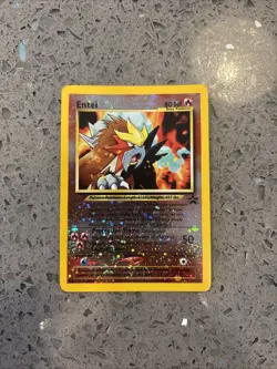 Entei #34 Black Star Promo Reverse Holo Rare Vintage Pokemon Card 4 Swirls - Image 1