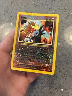 Entei #34 Black Star Promo Reverse Holo Rare Vintage Pokemon Card 4 Swirls - Image 3