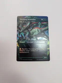 MTG - Thrashing Brontodon (Borderless Foil)- The Lost Caverns of Ixalan NM/M - Image 1