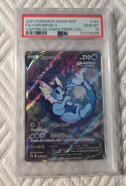 Pokemon Vaporeon V SWSH181 Black Star Promo Card PSA 10 - Image 1