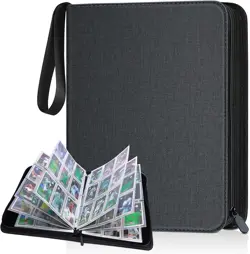 900 Pockets Card Binder, Trading Card Album Display Holder, PU Cover Zip Binder - Image 1
