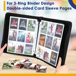 900 Pockets Card Binder, Trading Card Album Display Holder, PU Cover Zip Binder - Image 3