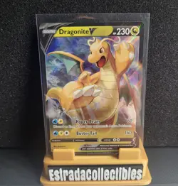 PokÃ©mon TCG Dragonite V PokÃ©mon Go 49/78 Full Art Ultra Holo Rare Card NM 2022 - Image 1
