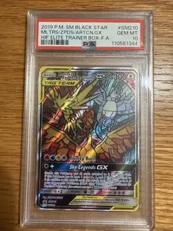 Moltres Zapdos Articuno GX Black Star Promo SM210 Hidden Fates ETB Card PSA 10 - Image 1