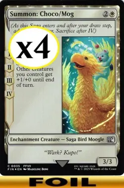 4x - Summon: Choco/Mog - FOIL - x4 (playset) - Final Fantasy - UC NM MTG - Image 1