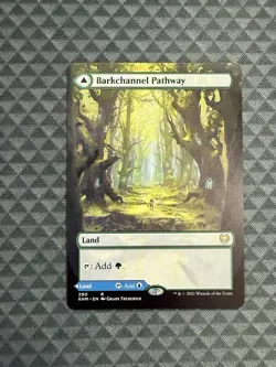 MTG Barkchannel Pathway #290 Borderless Rare Kaldheim (KHM)  - Image 1