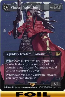 1x - Vincent Valentine - FOIL BORDERLESS - Final Fantasy - NM MTG - Image 1