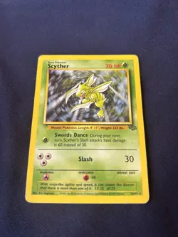 Scyther 26/64 Jungle Set Non-Holo Rare Pokémon Card played - Image 1