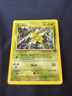 Scyther 26/64 Jungle Set Non-Holo Rare Pokémon Card played - Image 4
