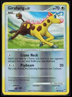Girafarig 49/123 Uncommon Mysterious Treasures Reverse Holo Pokémon Card - Image 1