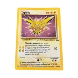 Pokemon Zapdos Trading Card 1999 80 LP/MP Base Set 15/62 LP Fossil - Image 4