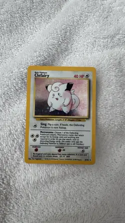 Pokémon TCG Clefairy Base Set Holo Unlimited Rare Card 5/102 NM/M Condition - Image 1