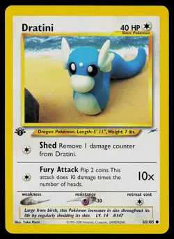 Pokemon Card - Dratini Neo Destiny 1st Edition 63/105 Common - Image 3