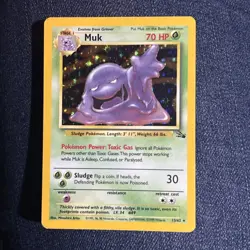 Muk Fossil Holo Foil Rare - Pokemon TCG 1999 Fossil Set Vintage Card # 13/62 (A) - Image 1