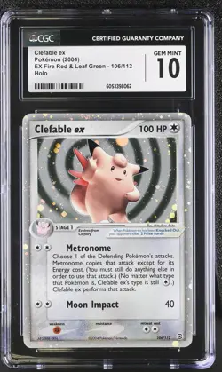 CGC 10 Clefable ex EX Fire Red & Leaf Green 106/112 Holo Pokemon Card - Image 3