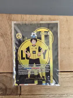 One Piece x BVB 09 Dortmund Promo Card Card ST13-003 Monkey D Luffy Sealed - Image 2