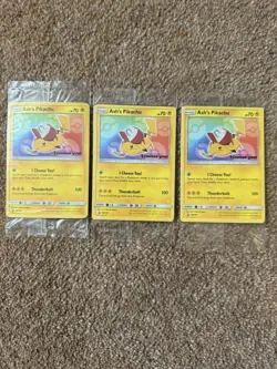 Ash's Pikachu Promo Card SM108 - I Choose You - Sealed New X3 - Image 1