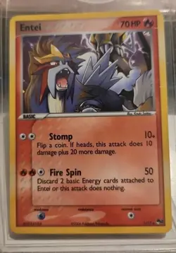 Entei 1/17 Holo Rare Pokemon Card - POP Series 2 MP To HP Condition - Image 1