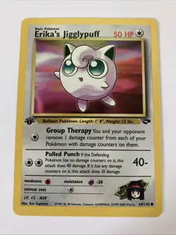 Erika's Jigglypuff 1st Edition 69/132 Gym Challenge Pokemon Card - Image 13