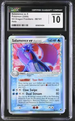CGC 10 GEM MINT Salamence ex EX Dragon Frontiers 98/101 Holo Pokemon Card - Image 1