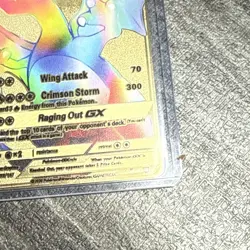 RARE Pokemon Charizard GX Rainbow Gold Metal Card 150/147 - Image 11