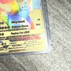 RARE Pokemon Charizard GX Rainbow Gold Metal Card 150/147 - Image 5