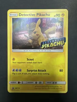 Detective Pikachu SM170 Stamped Holo Card Near Mint Condition Black Star Promo - Image 3