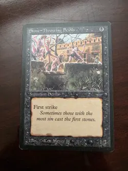 MTG Stone - Throwing Devils English Arabian Nights LP Condition - Image 1