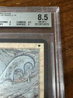 Magic: The Gathering MTG Blue Ward [Alpha Edition] Graded BGS 8.5 Near Mint - Image 3