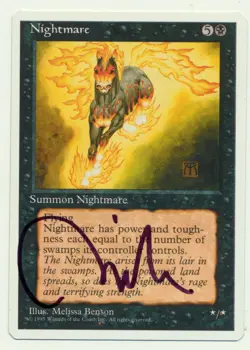 MTG Nightmare Signed Melissa Benson 4th Edition Magic The Gathering - Image 1