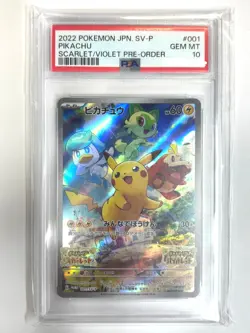 Pokemon Card PSA 10 Pikachu 001/SV-P Scarlet Violet Pre-Order Promo - Image 1