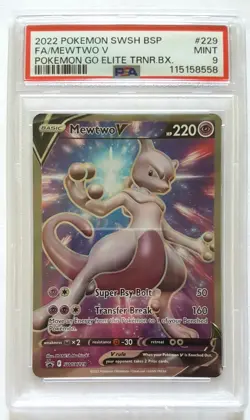 MEWTWO V SWSH229 PSA 9 MINT 2022 POKEMON SWSH BLACK STAR PROMOS FULL ART - Image 1