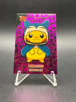 Pikachu Poncho Snorlax Purple Holo Team Rocket Card Database Pokemon - Image 1