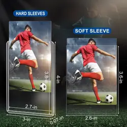 200 Pack Trading Card Sleeves,100 100 Hard Sleeves + 100 Clear Sleeves, - Image 2