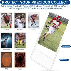 200 Pack Trading Card Sleeves,100 100 Hard Sleeves + 100 Clear Sleeves, - Image 3