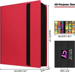 (2025) Trading Card Binder 9 Pocket, Premium Sports Collection Binder Game Cards - Image 7