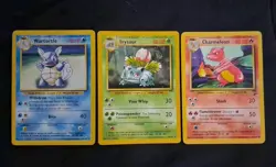 Wartortle Ivysaur Charmeleon Unlimited Base Pokemon Card Set MP - Image 1