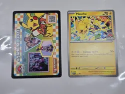 Pikachu Promo 2025 World Championships SVP EN 225 Pokemon Worlds IN HAND US SHIP - Image 2