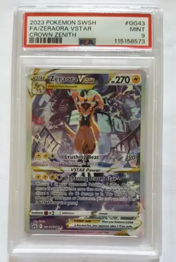2023 POKEMON TCG SWSH CROWN ZENITH ZERAORA VSTAR #GG43 PSA 9 MINT - Image 1