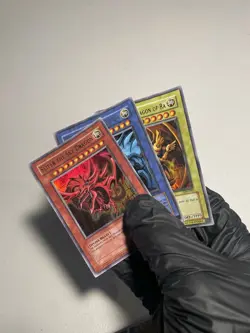 Yu-Gi-Oh Egyptian God Card Set GBI-001, 002, 003. Rare Promo Ra Slifer Obelisk - Image 1
