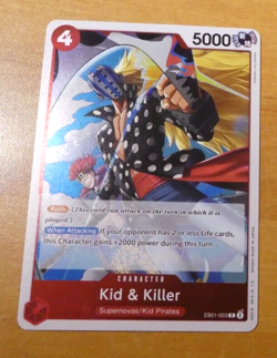 ONE PIECE MEMORIAL COLLECTION ENGLISH CARD HOLO GAME CARD KID EB01-003 EN NM - Image 3