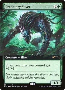Predatory Sliver (Extended Art) -Foil Light Play MTG Secret Lair - Image 1