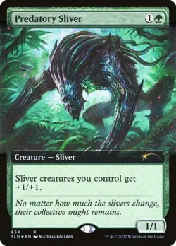 Predatory Sliver (Extended Art) -Foil Light Play MTG Secret Lair - Image 2