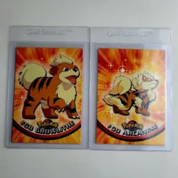 Vintage 1999 Pokemon Lot Of 2 Cards Growlithe #58 Arcanine #59 Topps TV Series 1 - Image 1