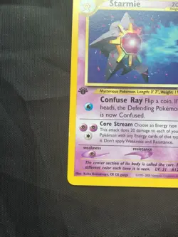 Pokemon Cards: Neo Revelation 1st Edition Rare: Starmie 25/64 - Image 5