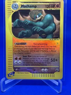 2002 Pokemon Cards  TCG Reverse Holo Machamp Expedition Set EX -NM Rare WOTC - Image 1