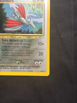 Pokemon Cards: Neo Revelation 1st Edition Rare: Skarmory 23/64 - Image 14