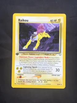 Pokemon Cards: Neo Revelation 1st Edition Rare: Raikou 22/64 - Image 1